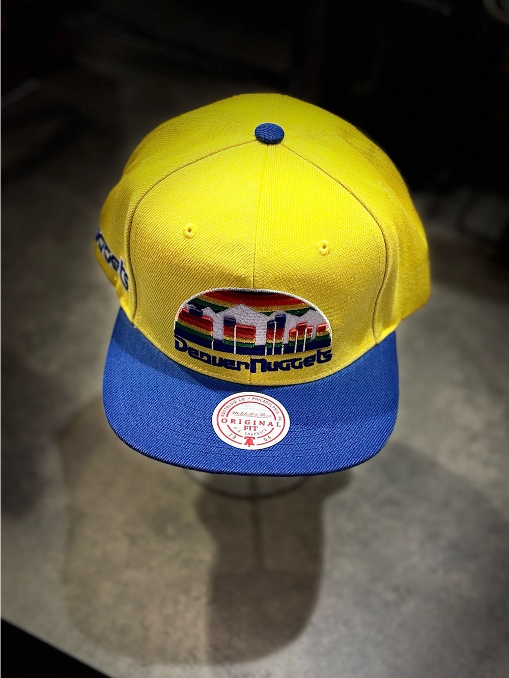 Mitchell & Ness Denver Nuggets Yellow and Blue Snapback Hat